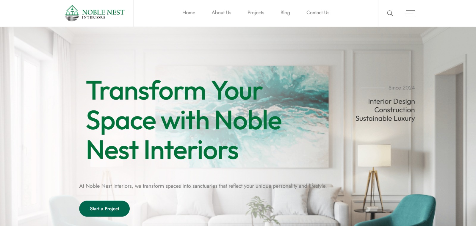 Noble Nest Interiors Website